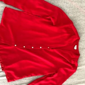 Red button up shirt